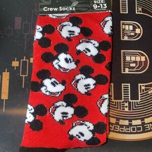 Disney Red and Black Mickey Mouse Casual Socks